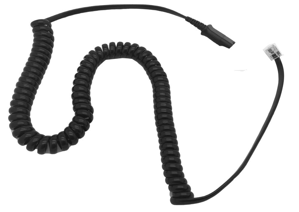 Amplifier Coil Cord to QD Modular Plug | Stretchable, Durable, Quick Connect & Disconnect Grips & Ergonomic Cable | for H-Series Headsets, for Cisco 7900 Series Phones - 26716-01