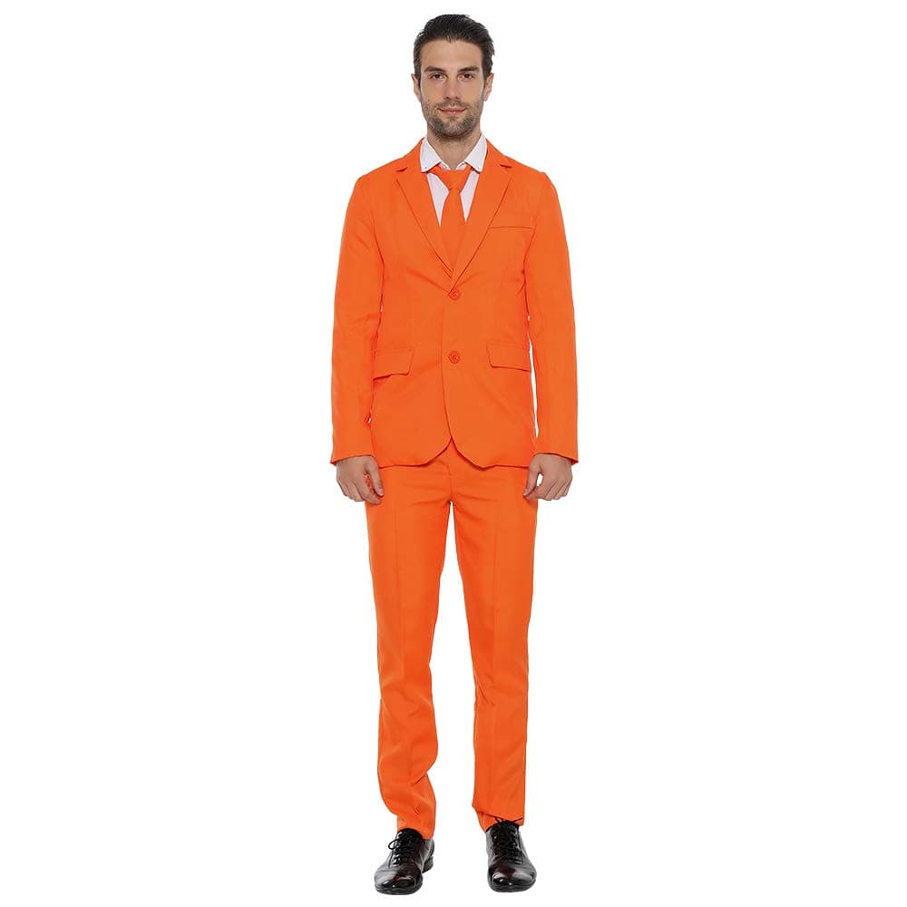 Mens Suits for Party Solid Color Leisure Suit Include Jacket Pants Tie