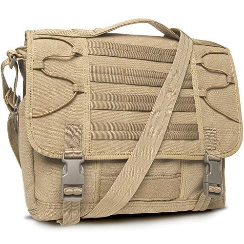Crossbody Messenger Bag for Men Multi-function Canvas Business Briefcases Work Purses Fits 13.3" Laptop