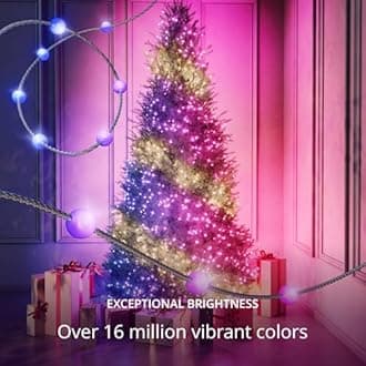 Twinkly Strings USB-C Pearls 100 LED, Pearl Shape LED Light String, Christmas Lights, RGB Multicolor LED Lights, Mappable LEDs, Compatible with Alexa, Google Home, USB-C Power, Transparent Wire, 6m