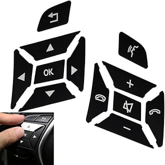Black Car Steering Wheel Button Switch Trim Cover Sticker for Mercedes Benz A B C E Ml Gl Cla Gla Glk Sl SLK Class W176 W246 W212 W204