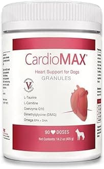 Heart Support Granules for Dogs – Vet-Formulated, Antioxidant-Rich- L-Taurine, L-Carnitine, EPA, DHA, CoQ10- Aids Circulatory Strength, Cardiovascular Support, Heart Muscle Function-USA Made- 90 Doses