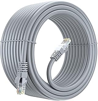 FEDUS Cat7 Ethernet Printer Cable,Bare Copper Double Shielded Outdoor & Indoor Lan Wire Heavy Duty High Speed Solid 24 AWG Network Cable 10Gbps, 600Mhz, Weatherproof S/FTP UV Resistant 1.5M