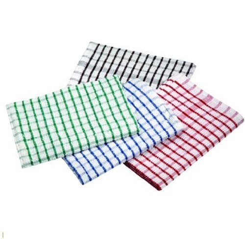 EXTRA LARGE JUMBO TERRY COTTON MULTI TEA TOWEL KITCHEN DISH CLEANING CLOTH SET (TWO DOZEN (24))