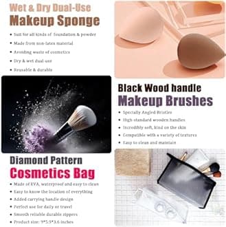 All in One Makeup Kit for Women Full Kit, Travel Makeup Gift Set for Women Teens Girls, Includes Eyeshadow Foundation Primer CC Lipsticks Mascara Brush Sponge Brow Pencil Soap Eyeliner Contour Bag