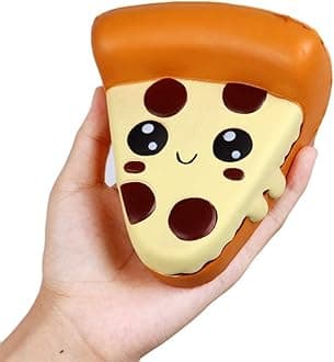 Anboor Squishys Pizza Toy Squishies Smore Fast Food Toy,Kawaii Soft Squeeze Toys Stress Relief Toys for Kid Adults Birthday Classroom Prizes