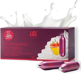 iSi Pro 8.4g Cream Chargers Non-Threaded Cream Whipper Charger Cartridges, 50 - Pack