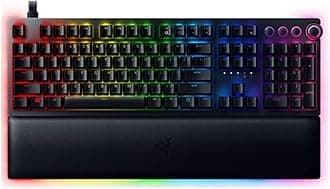 Huntsman V2 Analog Gaming Keyboard: Optical Switches - Chroma RGB Lighting Magnetic Plush Wrist Rest Dedicated Media Keys & Dial Classic Black