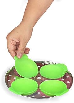 Healux Silicone Idli Maker 8 Pcs - Food Grade Silicone & BPA Free, Non Stick Mould