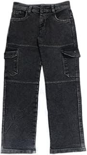 Boys Solid Cargo Denim Jeans