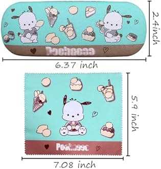 Cute Stylish Hard Shell Eyeglasses Cases Protective Case Storage Box With Glasses Cloth Eyeglass Strap for Girl Teen