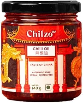 CHILZO CHILI OIL- (140 gm) | No Added Sugar | Gluten-Free | Vegan | No Artificial Colours | No Added Flavours | No MSG