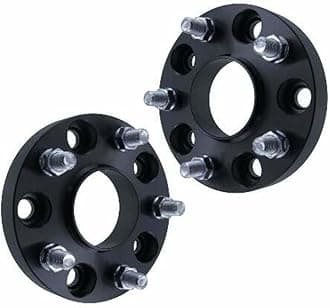 1" 5x5 Hubcentric Wheel Spacers - Fits Jeep Wrangler JL Gladiator JT Grand Cherokee Fits Dodge Durango - 1 Inch (25mm), 5x127, 71.5mm Hub, 14x1.5 Studs - Pair of 2 - Black