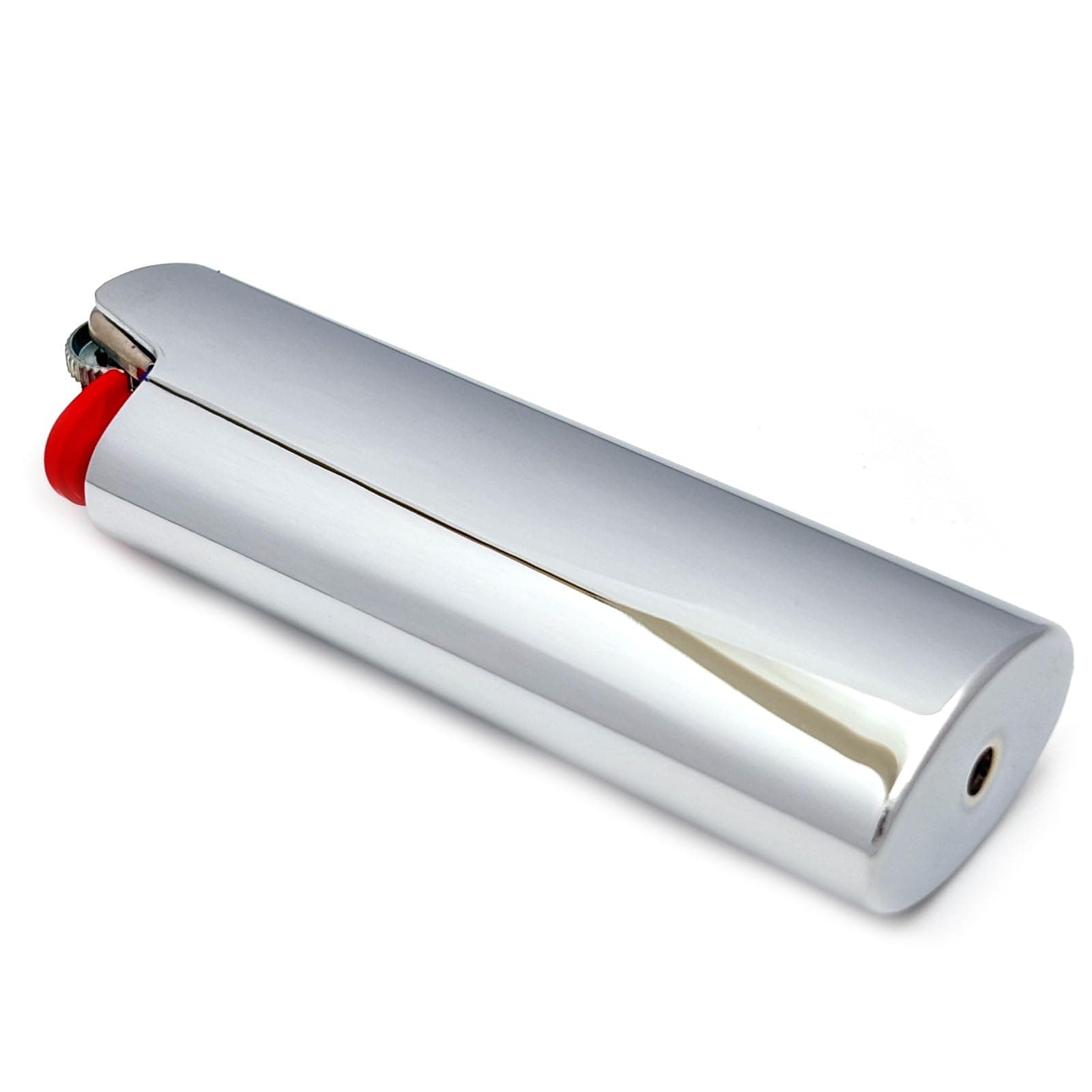 Metal Lighter Cover Case Pouch Holder Mirror Surface Silver Plain Color for BIC Full Size Classic Lighter Type J6, Idea for DIY Gift (Silver)