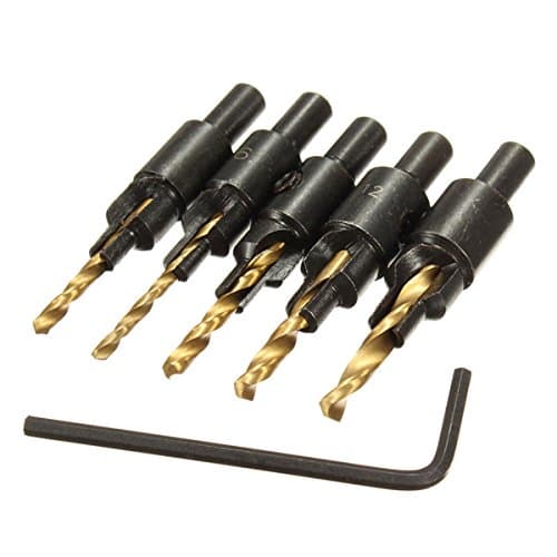 5pcs HSS Woodworking Countersink Drill Bit Set Wood Countersinks Screw