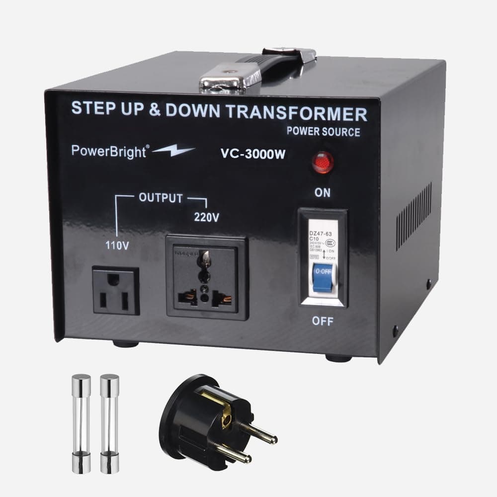 PowerBright Step Up & Down Transformer, Power ON/Off Switch, Can be Used in 110 Volt Countries and 220 Volt Countries, Convert from 220-240 Volt to 110-120 Volt AND from 110-120 Volt to 220-240(3000W)
