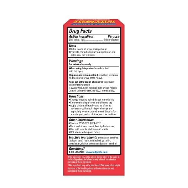 Boudreaux's Butt Paste Maximum Strength Diaper Rash Ointment, 2 oz, 3 Pack