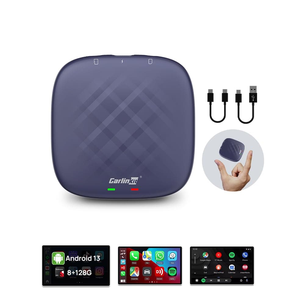 CarPlay Android 13.0 AI Box Adapter, 3-in-1 CarPlay AI Box Max(Plus), Plug & Play, Easy Setup, Built-in Google Play/Netflix/YouTube/TF Card, for Cars with OEM Wired CarPlay&Touchscreen