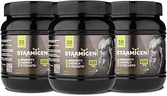 Staamigen Malt - Ayurvedic Weight Gainer for Men with Natural Ingredients to Boost Muscle Mass, Stamina, Appetite, and Overall Wellness - 1.5 kg (3 x 500 g Tubs), 3 count, 30 servings