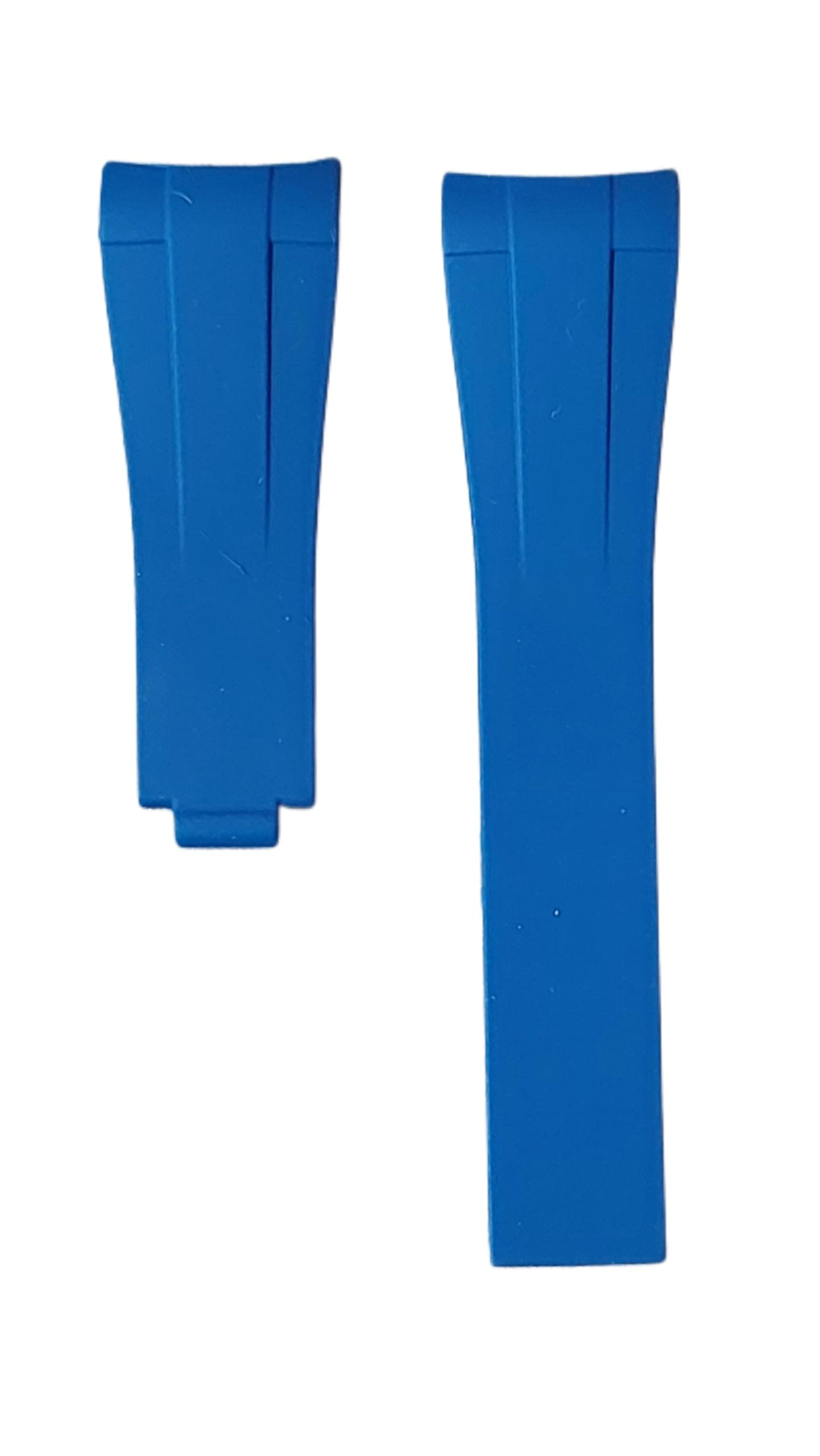 Rubber B Replacement Watch Strap for Omega Swatch Speedmaster, Blue Silicone Watch Band, 20mm