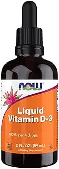 NOW Foods Liquid Vitamin D-3 400Iu/4 Dropper, 2 Fluid Ounce (Pack of 2)