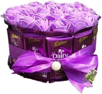 Butterfly Chocolate Gift Hamper For | Birthday | Cadbury dairy milk 13.2gm × 14 Tissue flowers 15 pes