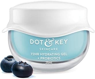 DOT & KEY 72Hr Hydrating Gel+Probiotics Moisturizer For Face With Hyaluronic Acid, Kombucha & Rice Water | Lightweight Gel Moisturizer | For Dull, Tired & Uneven Skin Tone I For All Skin Types | 25Ml