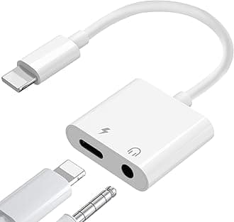 [Apple MFi Certified] Headphone Adapter for iPhone/iPad, Lightning to 3.5mm Headphone Jack adapter, 2-in-1 Charger and 3.5mm Aux Audio Converter Adapter for iPhone 14/13/12/11/XS/XR/X/8/iPad