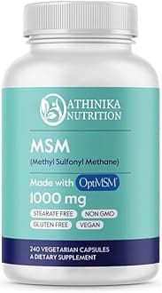 MSM 1000mg Made with OptiMSM (240 Capsules) - No Stearates - GMO Free - Gluten Free - Joint Support