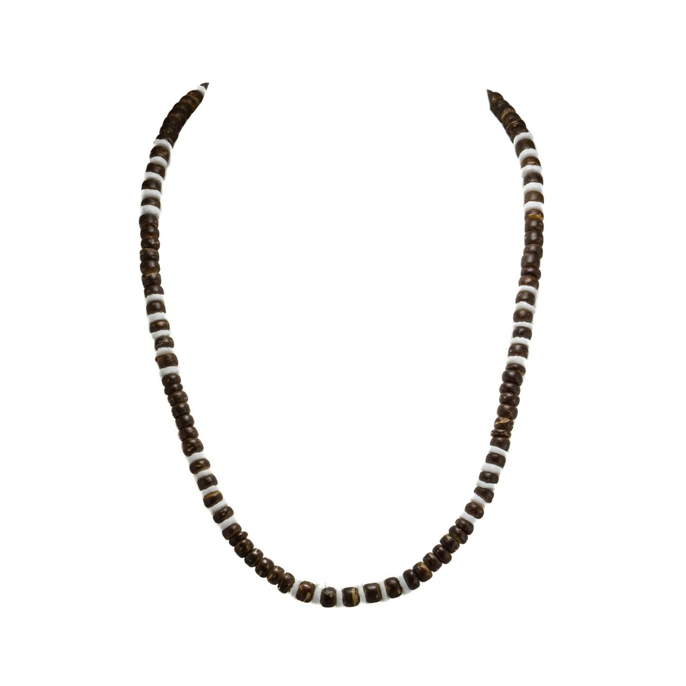Puka & Coconut Shell Beads Necklace (18")