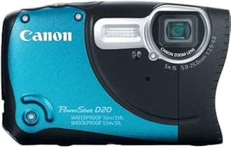 Canon PowerShot D20 12.1 MP CMOS Waterproof Digital Camera with 5x Image Stabilized Zoom 28mm Wide-Angle Lens a 3.0-Inch LCD and GPS Tracking (Blue) (OLD MODEL)