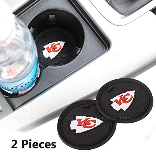 2 Pack 2.75 inch for Chiefs Car Interior Accessories Anti Slip Cup Mat for All Vehicles (Chiefs)