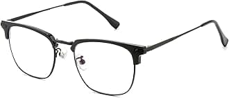 Blue Light Blocking Glasses for Men Metal Browline Computer Gaming Glasses Filter Blue Ray (Black Frame)