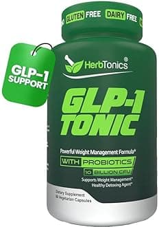 GLP‑1 Tonic – Natural GLP‑1 Support with Apple Cider Vinegar, BHB Salts, Probiotics & Turmeric – Supports Appetite, Weight, Metabolic Balance, Gut Health & Energy – 60 Vegan Capsules
