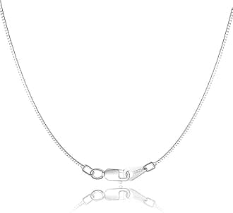 925 Sterling Silver Chain for Women Girls 0.8mm Box Chain Lobster Claw Clasp - Italian Necklace Chain - Super Thin & Strong - Friendly Price & Quality 16/18/20/22/24 Inch