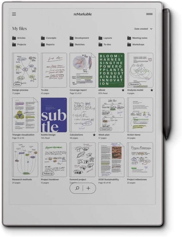 ReMarkable Paper Pro Tablet, 11.8" Colour Display, Adjustable Reading Light, Paper-like Feel with Marker Plus included