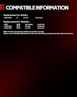 Torchbeam CV Axle Shaft Assembly Compatible with 2013-2018 R-A-V-4, 2014-2016 tC, Front Left CV Axle 66-5444