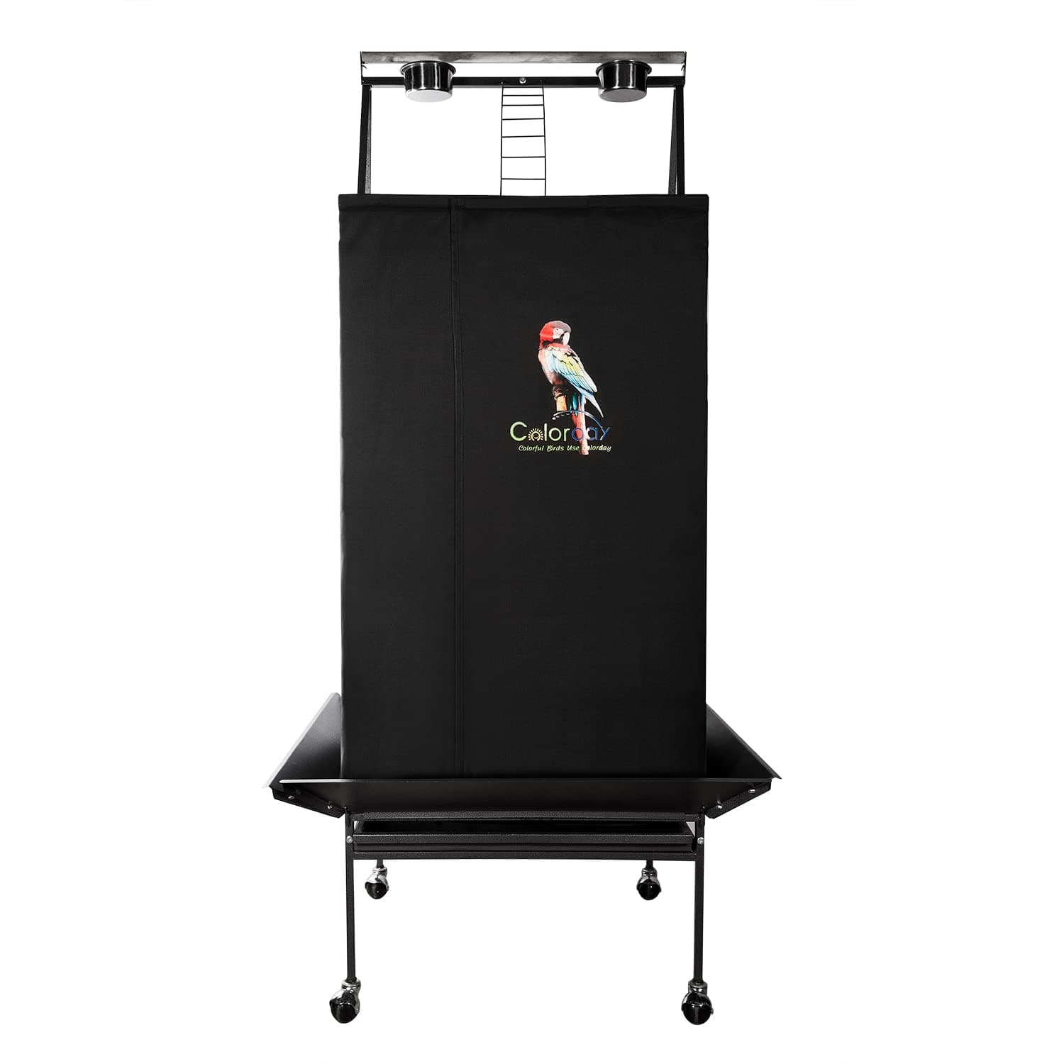 Colorday Good Night Bird Cage Cover for Large Bird Cage with Play Top (Patented), Black 68"