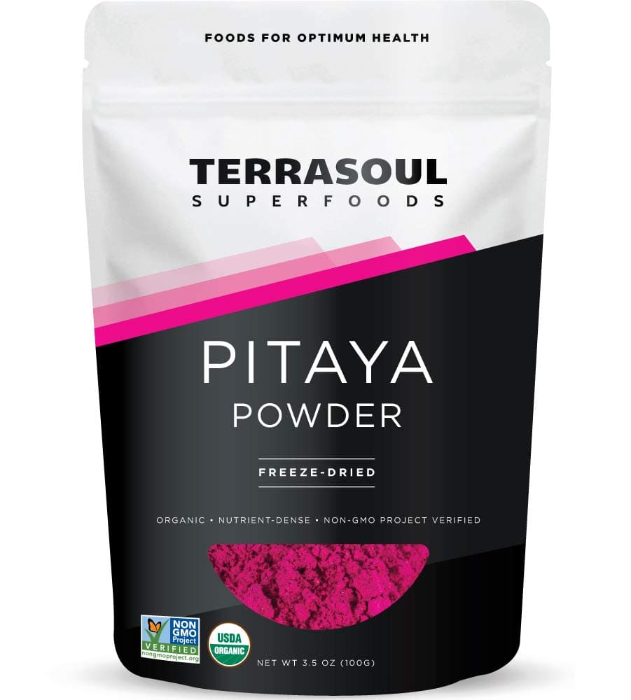 Organic Freeze-Dried Pitaya Powder (Dragonfruit), 3.5 Oz - Vibrant Color | Antioxidants | Vitamin C