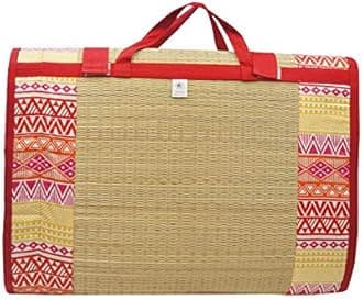 Home Tex Life Kora Grass Cushion Sleep Healthy, Easy Portable and Folding Mat (Deep West,4 X 6.5 Ft,15 Mm Thickness)