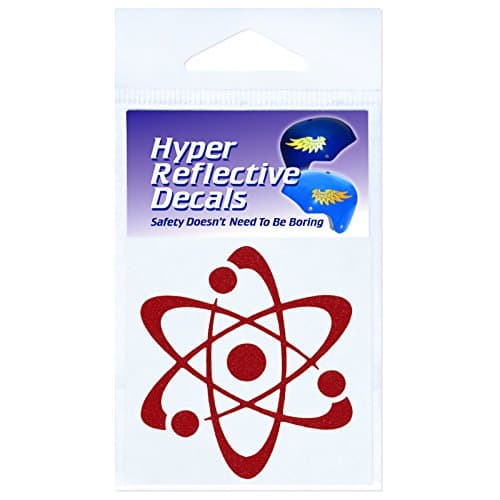 Reflective Decal Atom Symbol – Atomic Icon Safety Sticker – Adhesive Atom Reflector - Seward Street Studios (Red)