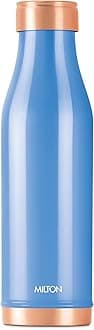 MILTON Copper Charge Water Bottle, 930 ml, Blue | Lacquer Coating, Curved bottle | Diwali | Festive | Gifting | Yoga | Home | Kitchen | Vedic