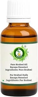R V Essential Pure Brahmi Oil 15ml (0.507oz)- Bacopa Monnieri (100% Pure and Natural Rare Herb Series)