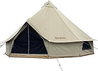 KingCamp Canvas Bell Yurt Tents, 4 Seasons Large Waterproof & Windproof Luxury Glamping Tent w/Stove Jack for Family Outdoor Camping, Hunting, Parties