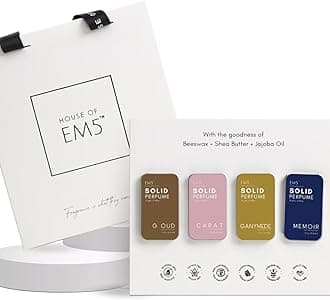 Set of 4 Unisex Cologne | Solid Perfumes for Men & Women | Travel & Pocket Friendly Perfume | Non-Greasy Strong & Lasting Fragrance | Gift Pack for Him & Her