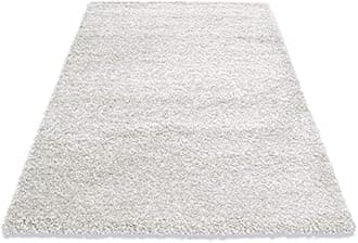 ARCHIT RUGS Plain Shaggy Rugs Living Room & Bedroom Soft Touch 5 CM Thick Pile Modern Bedroom Living Room Area Rugs Non Shed 4 x 6 Ft Size, White