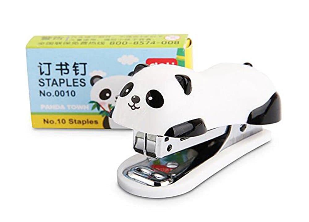Mini Stapler Set, Cute Mini Panda Stapler Set Cartoon Paper Binder Office School Supplies Staionery with 1000pcs Staples