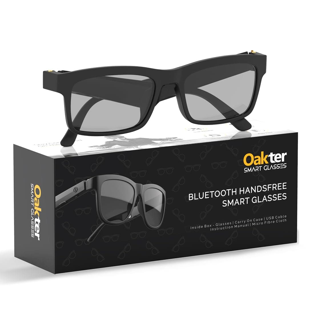 Smart Glasses with Wireless Bluetooth | Hands-Free Calling | Open Ear Music | Sport Headset | Intelligent Eyewear | Connect with Your Mobile/Tablet | Black