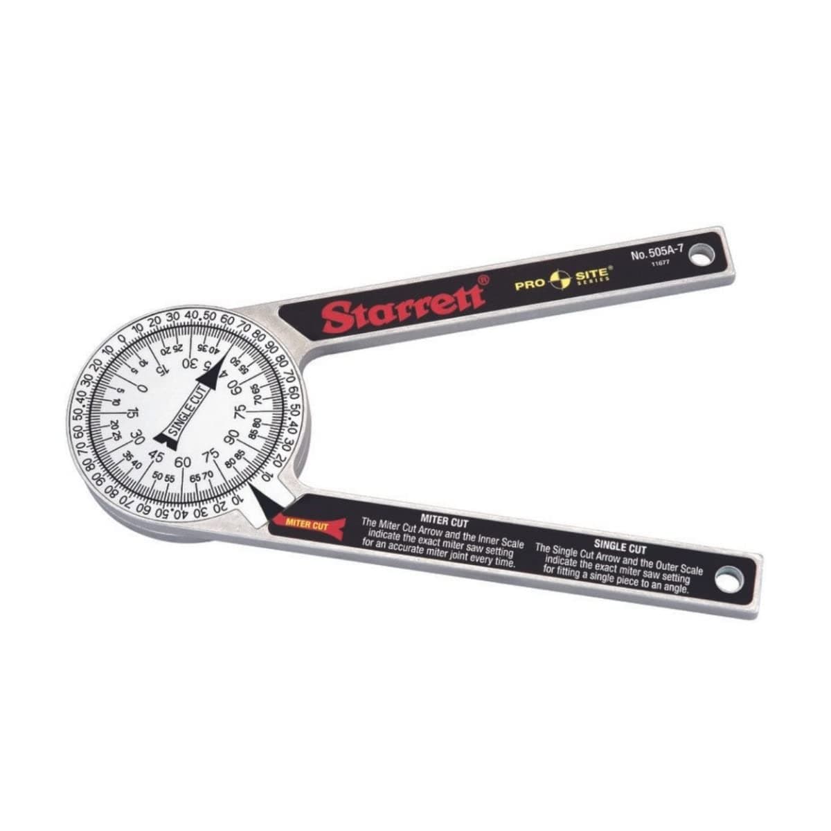 ProSite Miter Protractor Angle Finder with Two Laser Engraved Scales - Ideal for Carpenters, Plumbers, and DIY Home Improvement - 7" Narrow Aluminum - 505A-7
