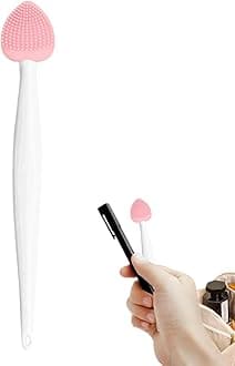 Nose Cleansing Fine Brush – Handheld Silicone Brush, Heart-Shaped Scrubber, Blackhead Remover | Durable Flexible Material Body, Ergonomic Compact Design Suitable for Daily Face Cleaning Use